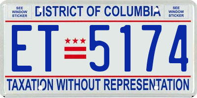 DC license plate ET5174