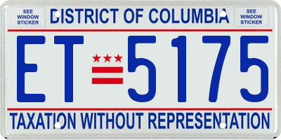 DC license plate ET5175