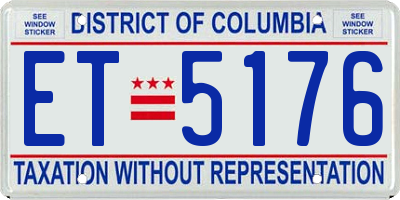 DC license plate ET5176