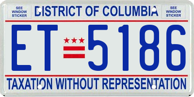 DC license plate ET5186