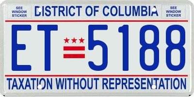 DC license plate ET5188