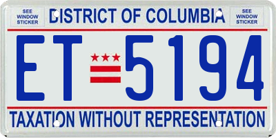 DC license plate ET5194