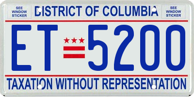 DC license plate ET5200