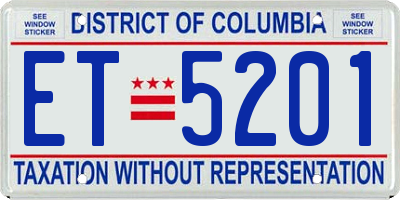 DC license plate ET5201