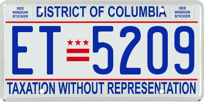 DC license plate ET5209