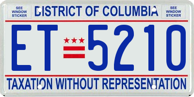 DC license plate ET5210