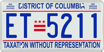 DC license plate ET5211