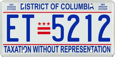 DC license plate ET5212