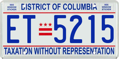 DC license plate ET5215