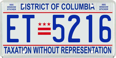 DC license plate ET5216