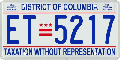 DC license plate ET5217