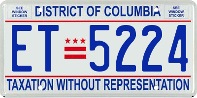 DC license plate ET5224