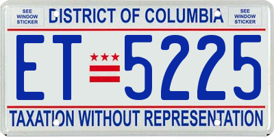 DC license plate ET5225