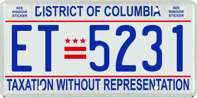 DC license plate ET5231