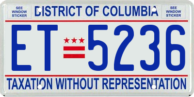 DC license plate ET5236