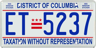 DC license plate ET5237