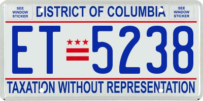 DC license plate ET5238
