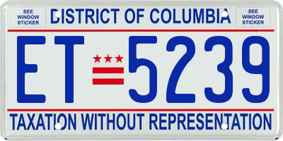DC license plate ET5239