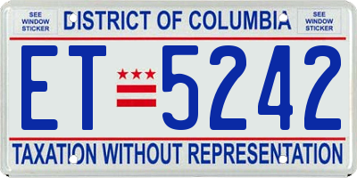 DC license plate ET5242