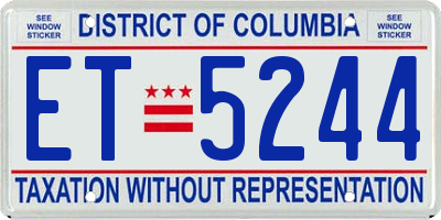 DC license plate ET5244