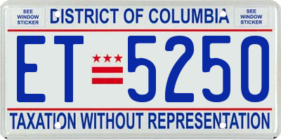 DC license plate ET5250