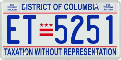 DC license plate ET5251