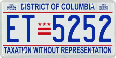 DC license plate ET5252