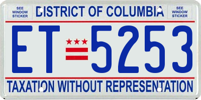DC license plate ET5253