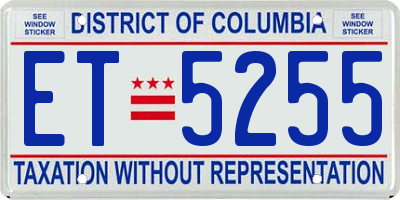 DC license plate ET5255
