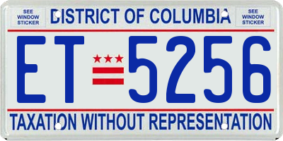 DC license plate ET5256