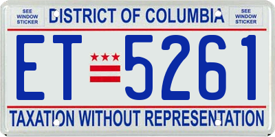 DC license plate ET5261