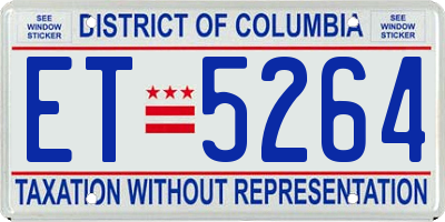 DC license plate ET5264