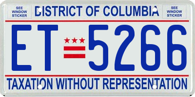 DC license plate ET5266