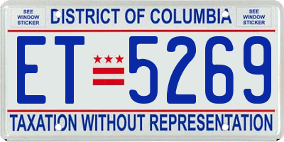 DC license plate ET5269