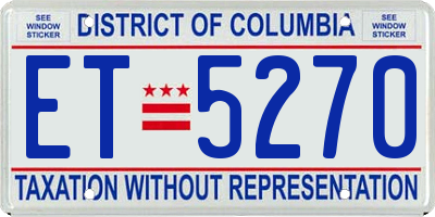 DC license plate ET5270