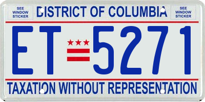 DC license plate ET5271