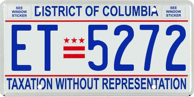 DC license plate ET5272