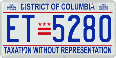 DC license plate ET5280