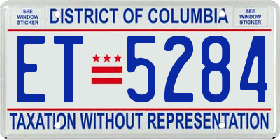 DC license plate ET5284
