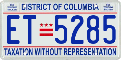 DC license plate ET5285