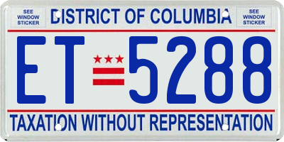 DC license plate ET5288