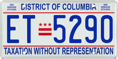 DC license plate ET5290