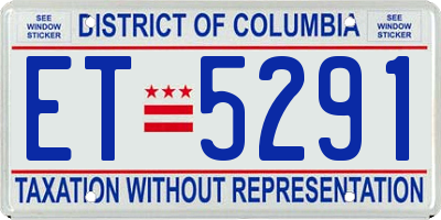 DC license plate ET5291