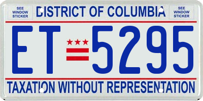 DC license plate ET5295