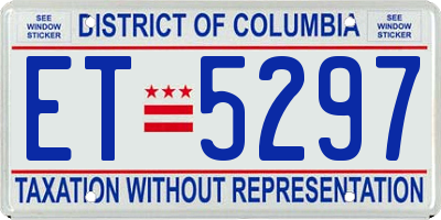 DC license plate ET5297