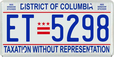 DC license plate ET5298