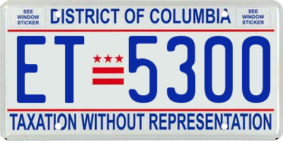 DC license plate ET5300