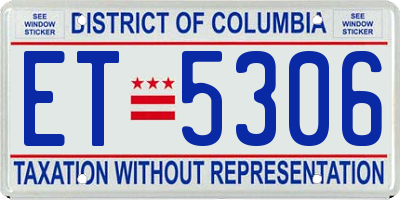 DC license plate ET5306
