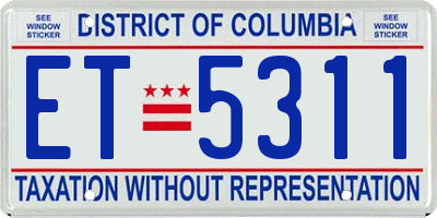 DC license plate ET5311