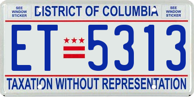 DC license plate ET5313
